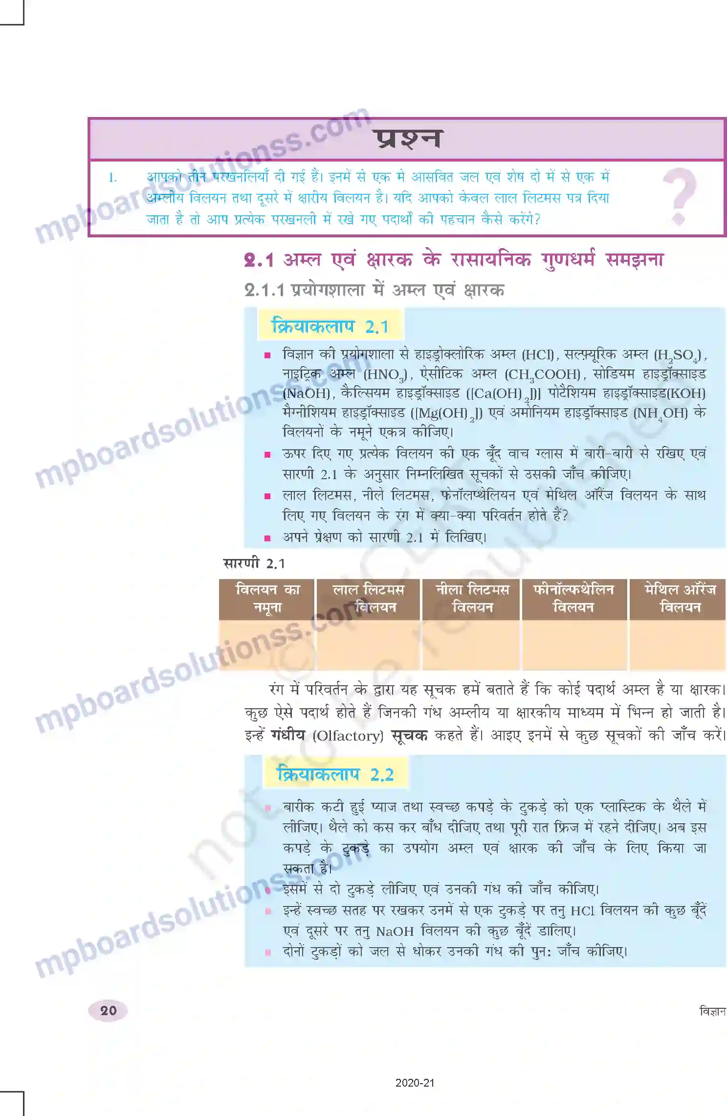 MP Board Book for Class 10 Science अम्ल, क्षारक एवं लवण Image 2