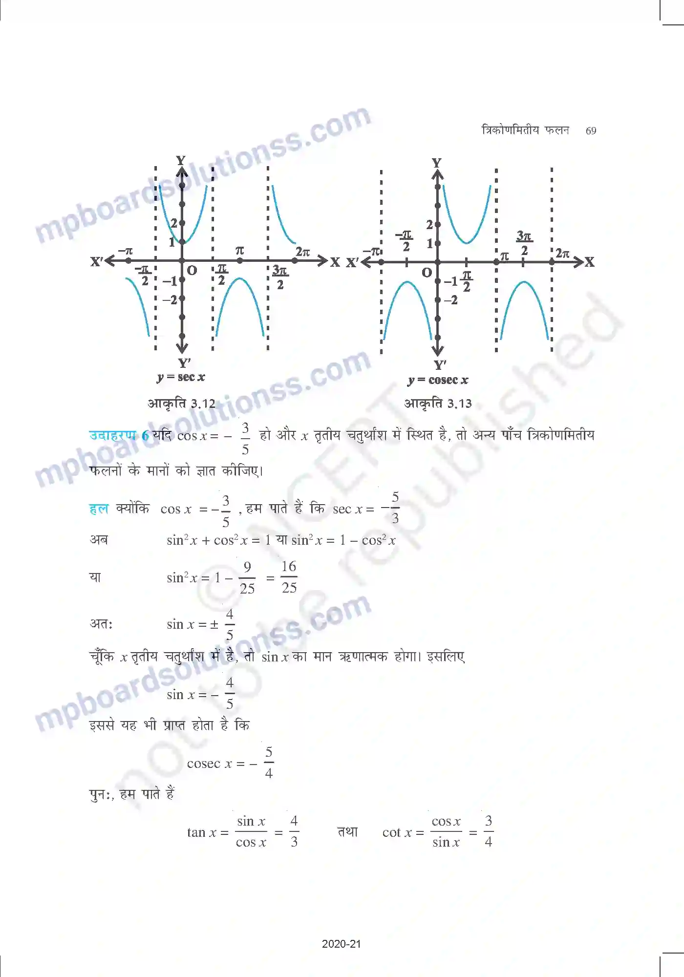 MP Board Book for Class 11 Mathematics त्रिकोणमितीय फलन Image 14