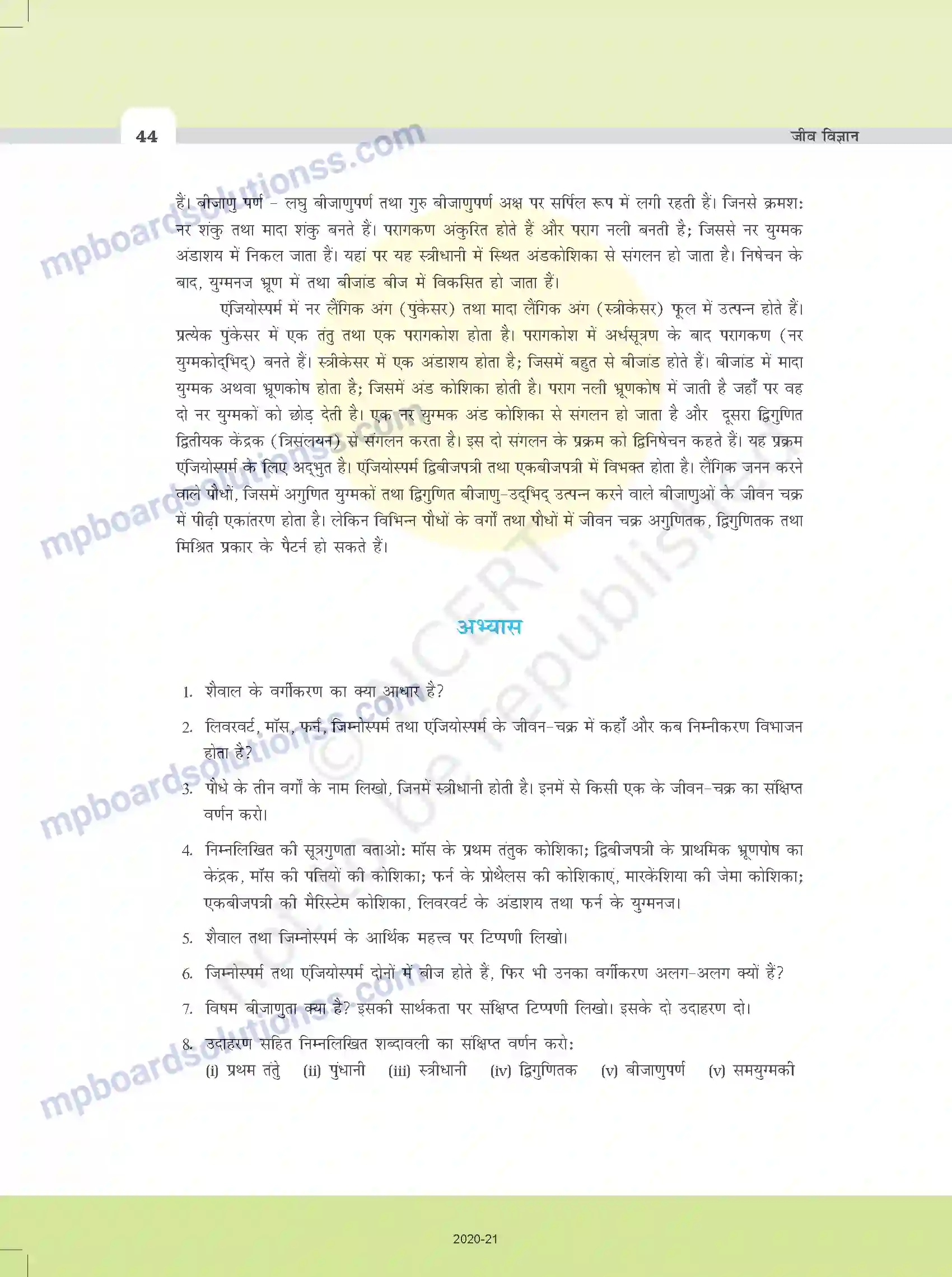 MP Board Book for Class 11 Biology वनस्पति जगत Image 16