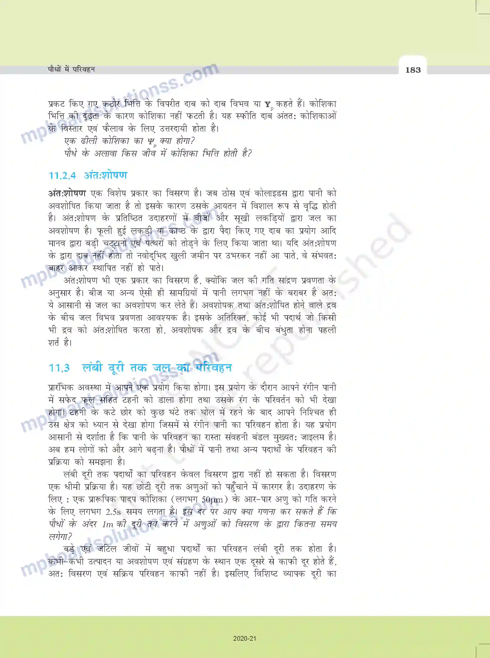 MP Board Book for Class 11 Biology पौधों में परिवहन Image 11