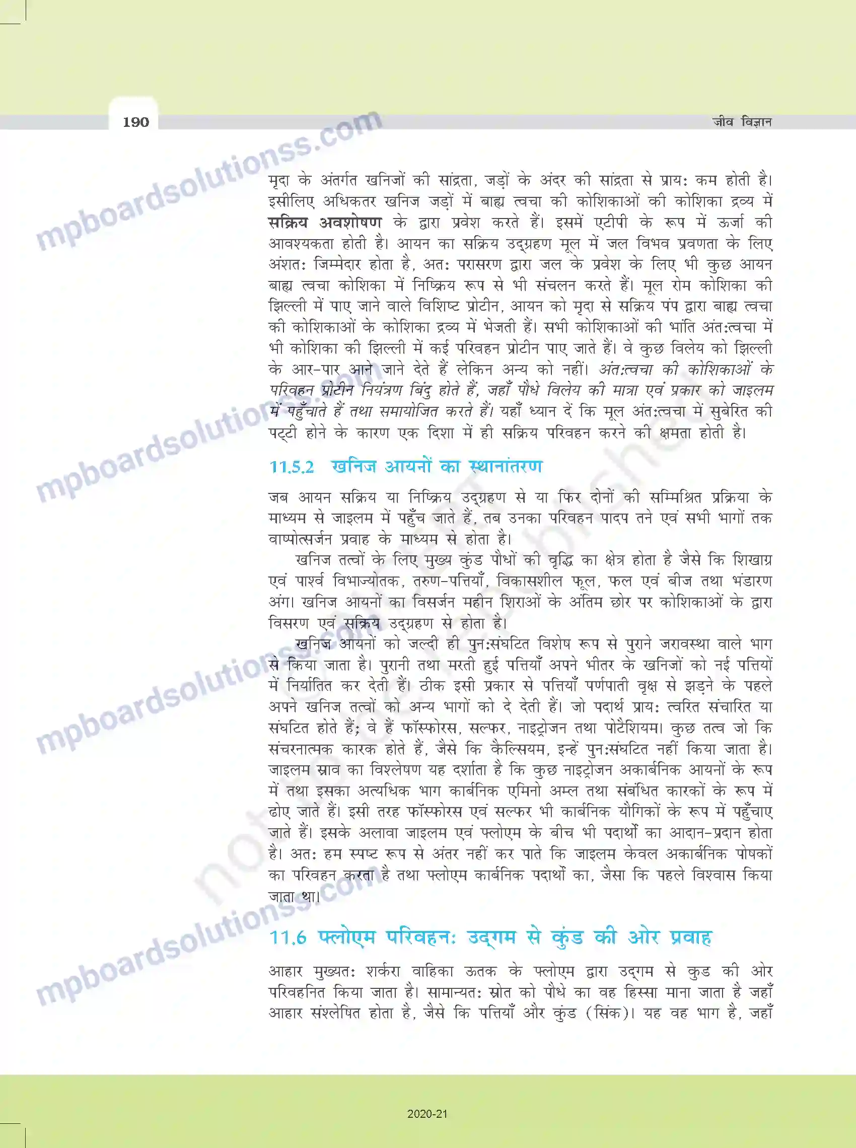 MP Board Book for Class 11 Biology पौधों में परिवहन Image 18