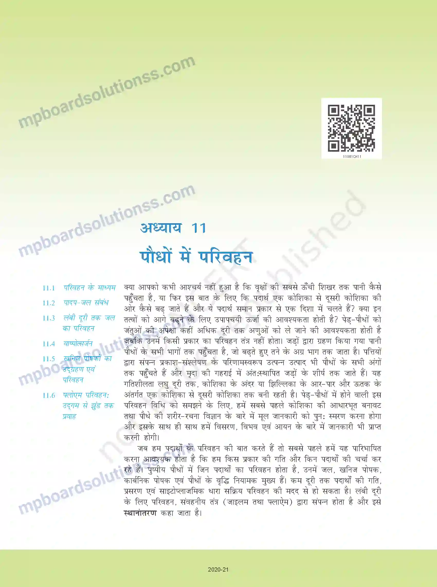 MP Board Book for Class 11 Biology पौधों में परिवहन Image 3