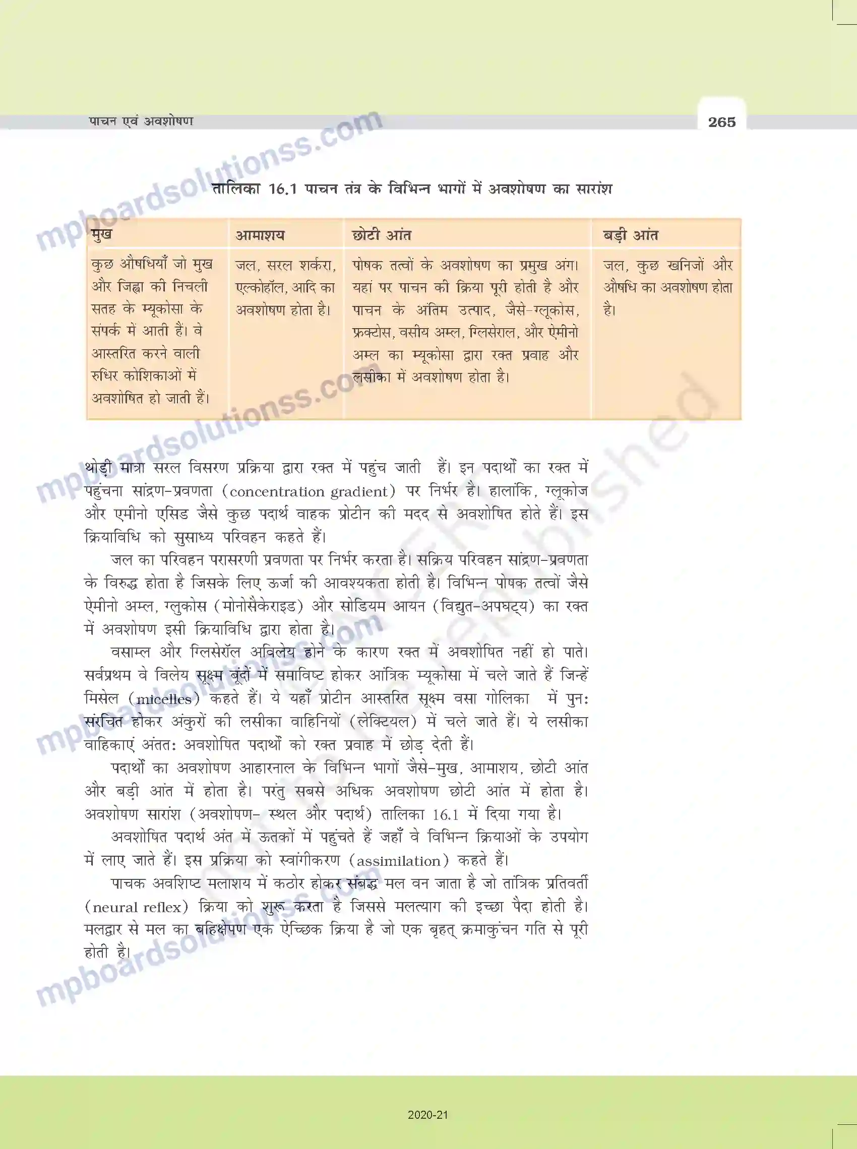 MP Board Book for Class 11 Biology पाचन एवं अवशोषण Image 11