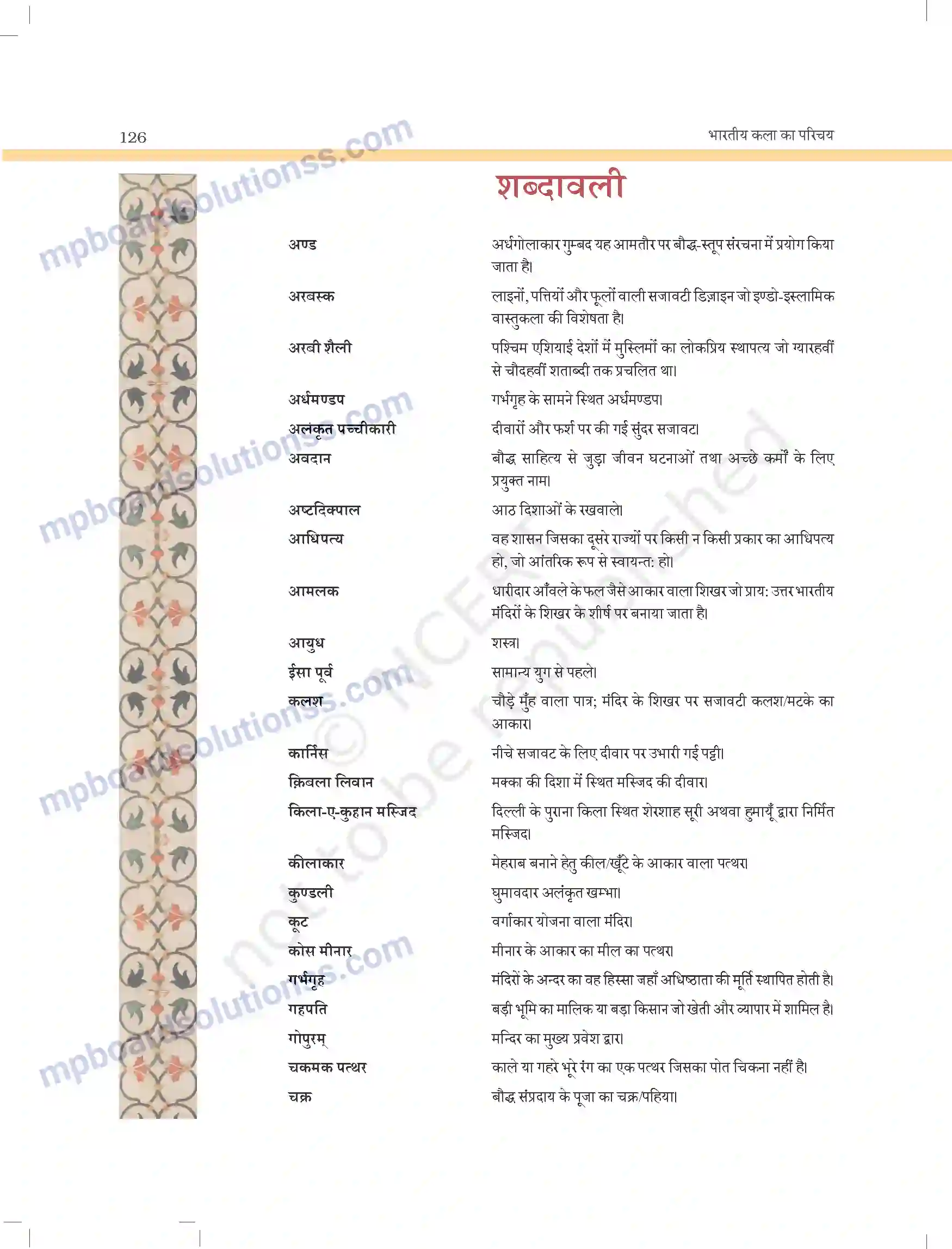 MP Board Book for Class 11 Arts शब्दावली Image 1