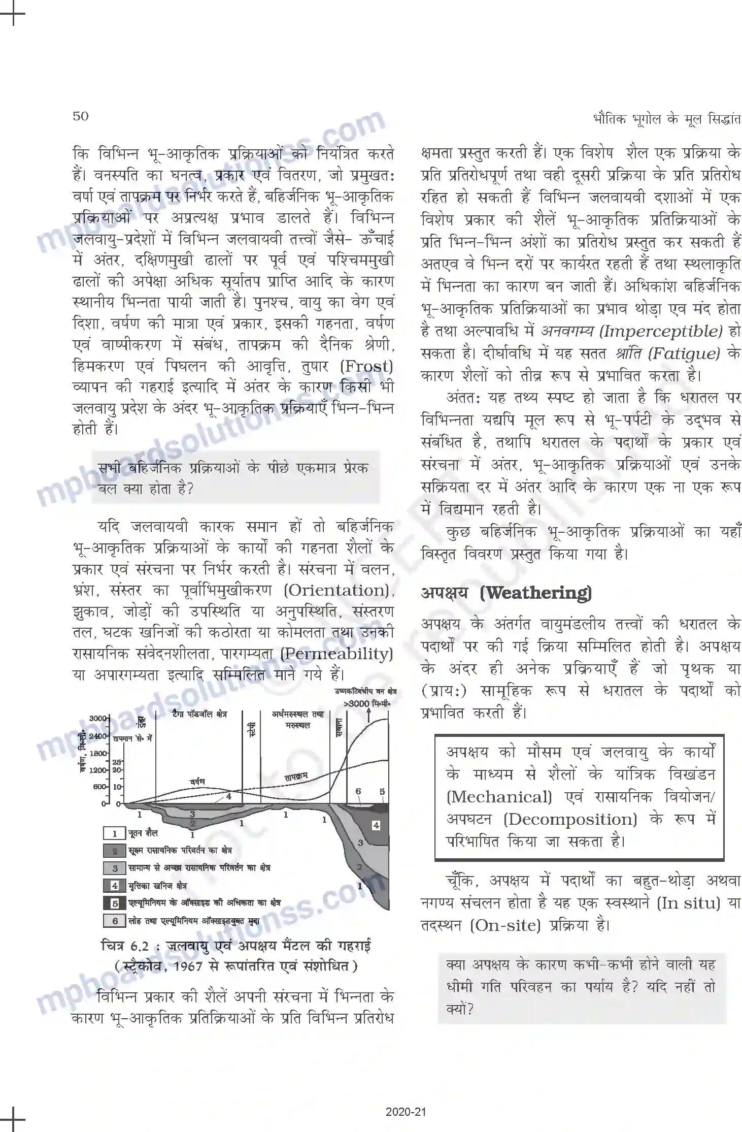 MP Board Book for Class 11 Geography भू-आकृतिक प्रक्रियाएँ Image 4