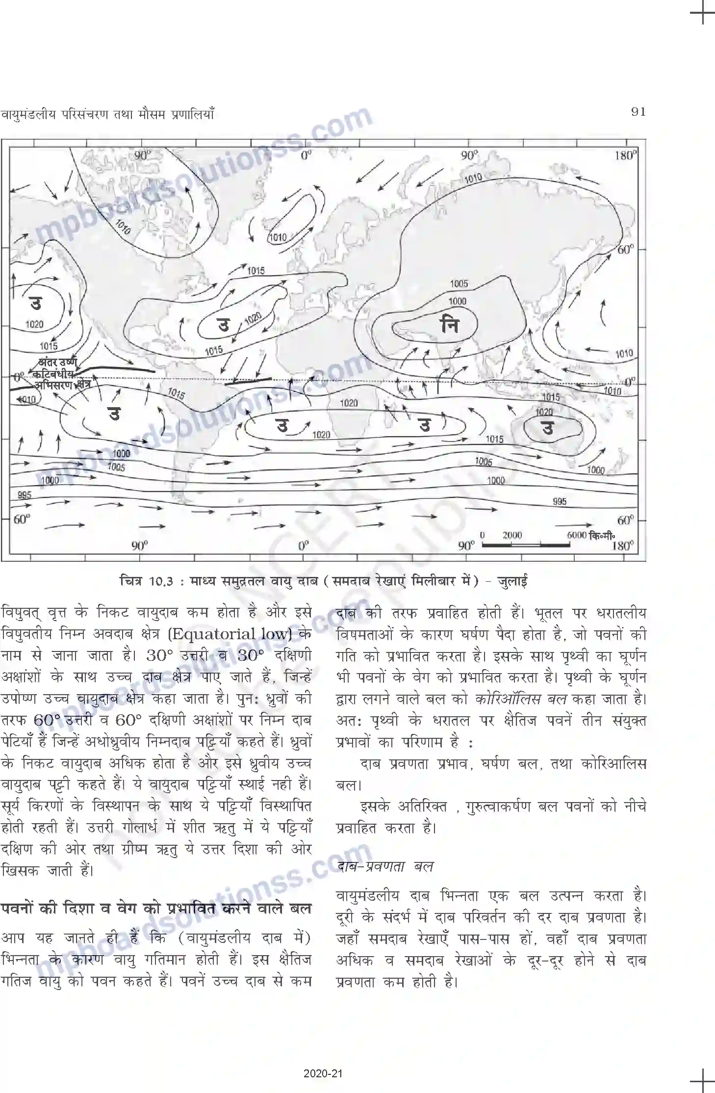 MP Board Book for Class 11 Geography वायुमंडलीय परिसंचरण तथा मौसम प्रणालियाँ Image 3