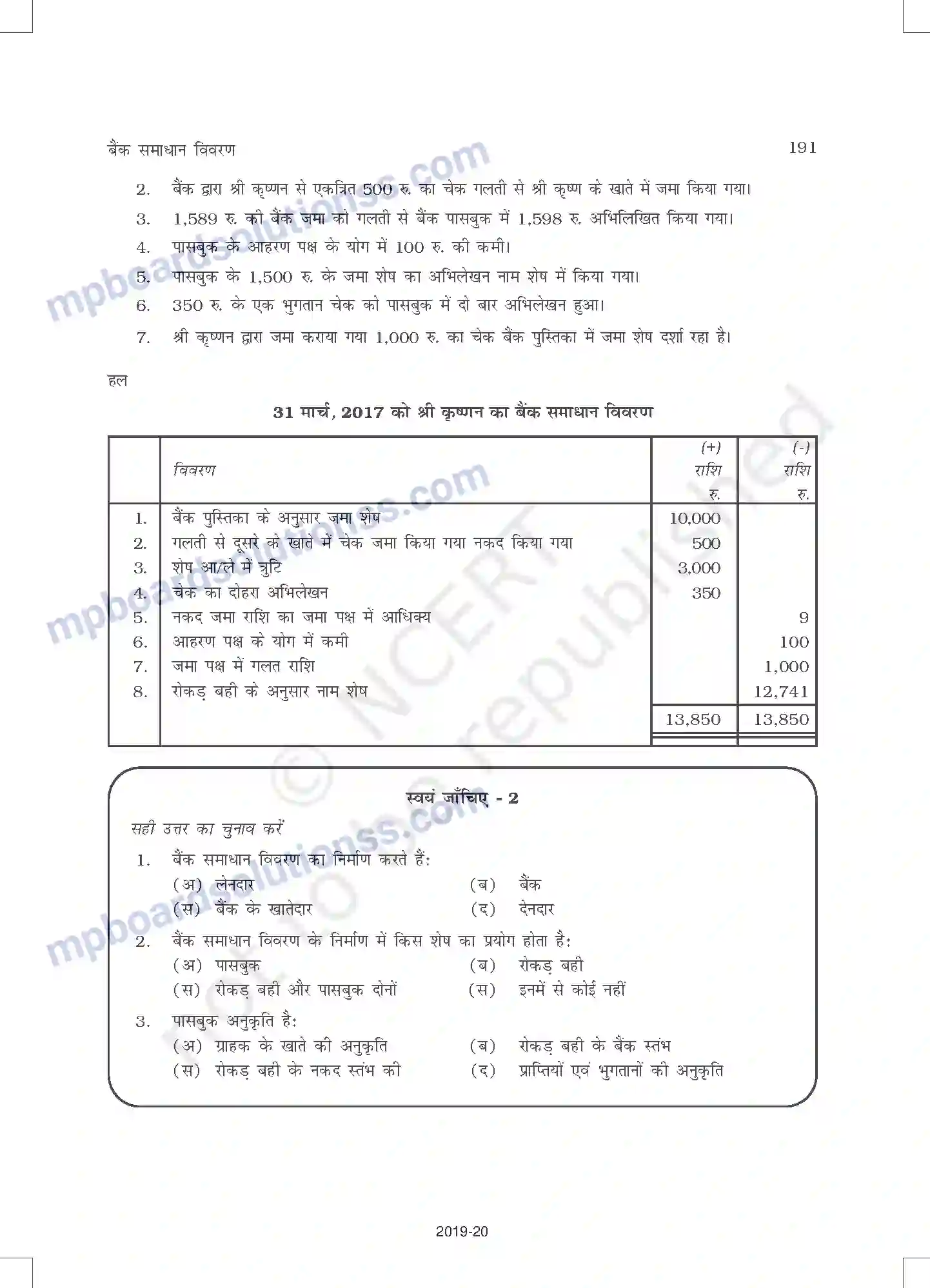 MP Board Book for Class 11 Accountancy बैंक समाधान विवरण् Image 15