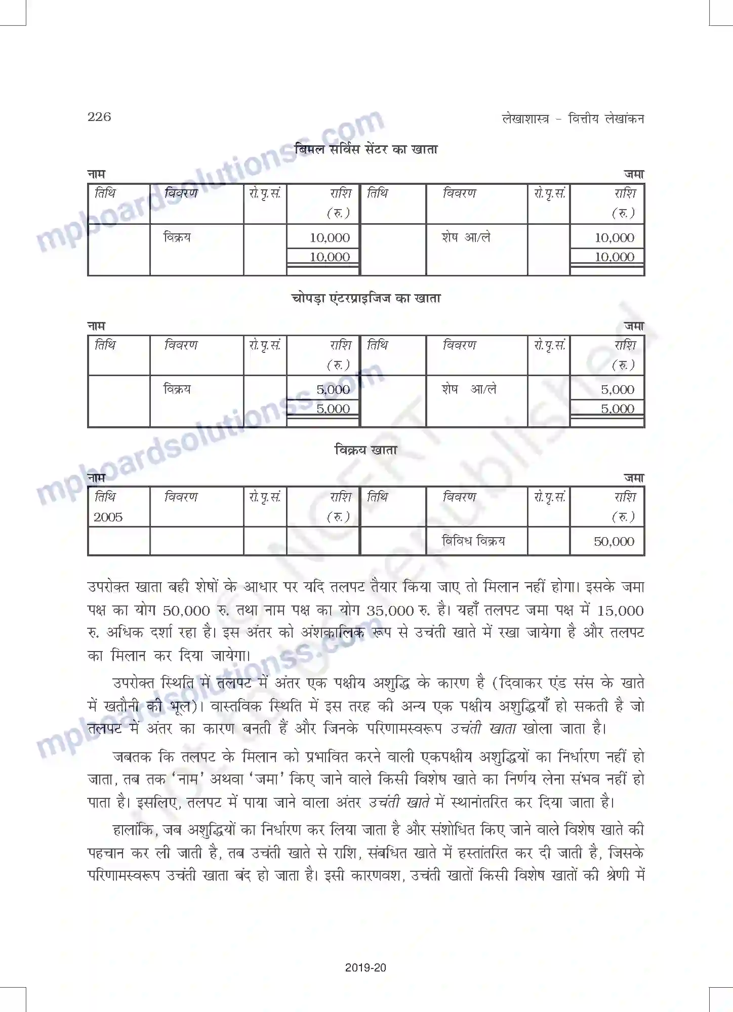 MP Board Book for Class 11 Accountancy तलपट एवं अशुद्धियों का शोधन Image 20