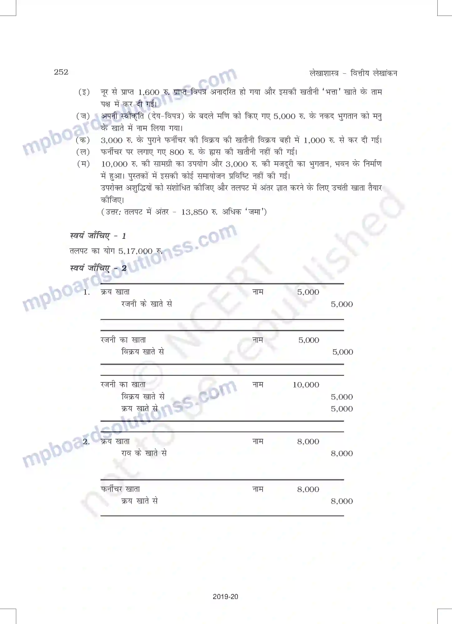 MP Board Book for Class 11 Accountancy तलपट एवं अशुद्धियों का शोधन Image 46