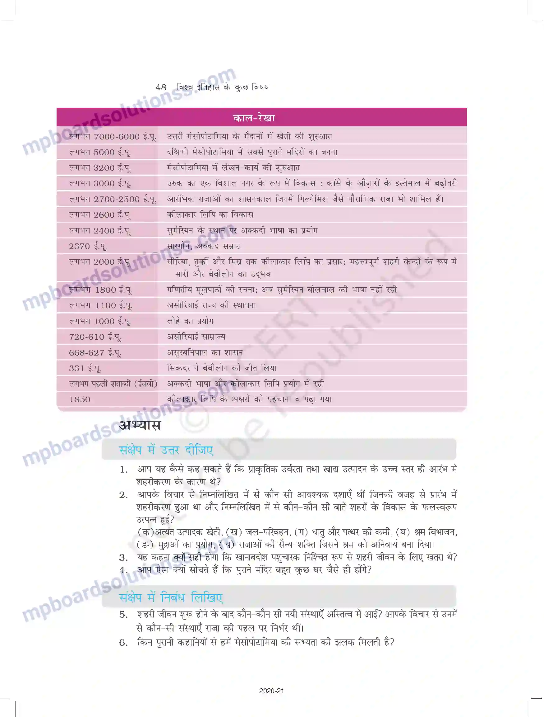 MP Board Book for Class 11 History लेखन कला और शहरी जीवन Image 20