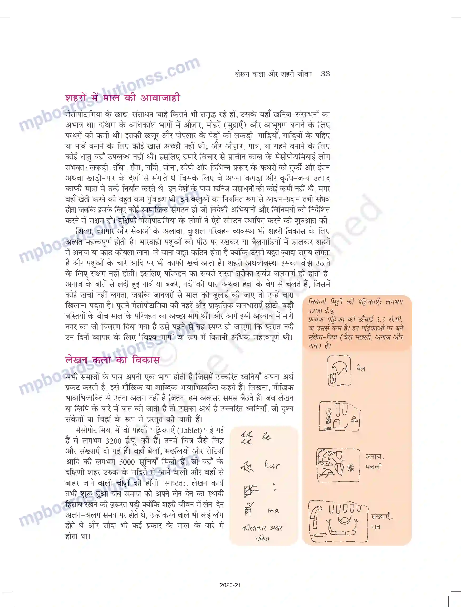 MP Board Book for Class 11 History लेखन कला और शहरी जीवन Image 5