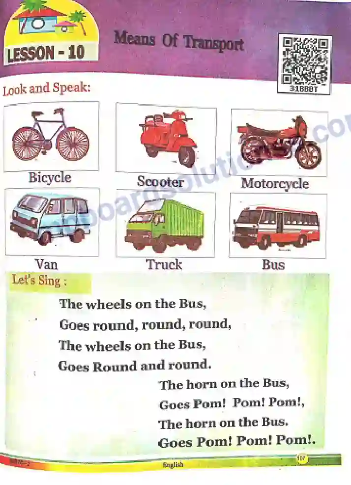MP Board Book for Class 2 English Means Of Transport Image 1