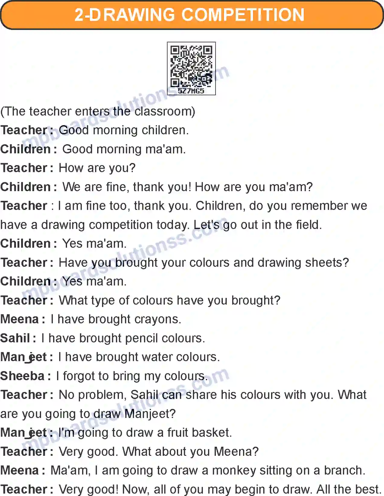 MP Board Book for Class 4 English Drawing Competition Image 1