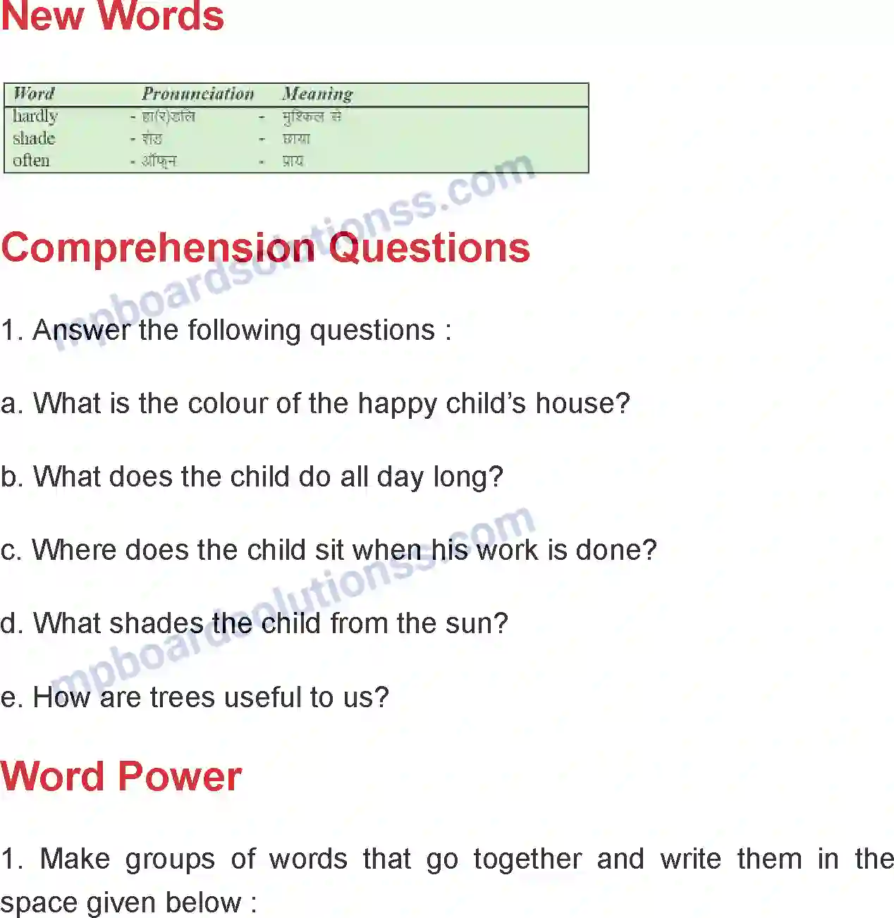 MP Board Book for Class 4 English A Happy Child Image 2