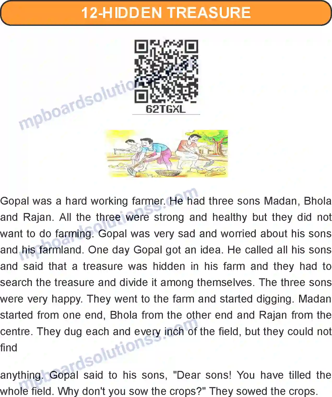 MP Board Book for Class 4 English Hidden Treasure Image 1