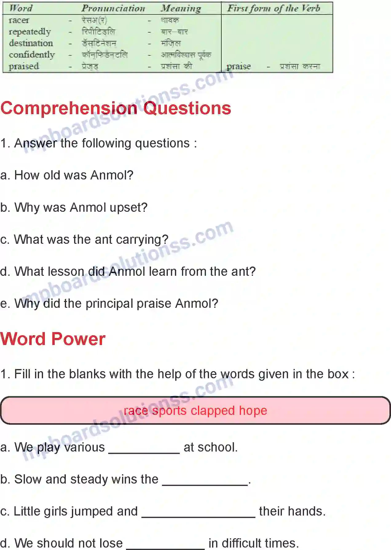 MP Board Book for Class 4 English Never Lose Hope Image 2