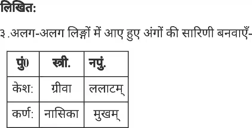 MP Board Book for Class 4 Sanskrit शरीरस्य अंगानि Image 3