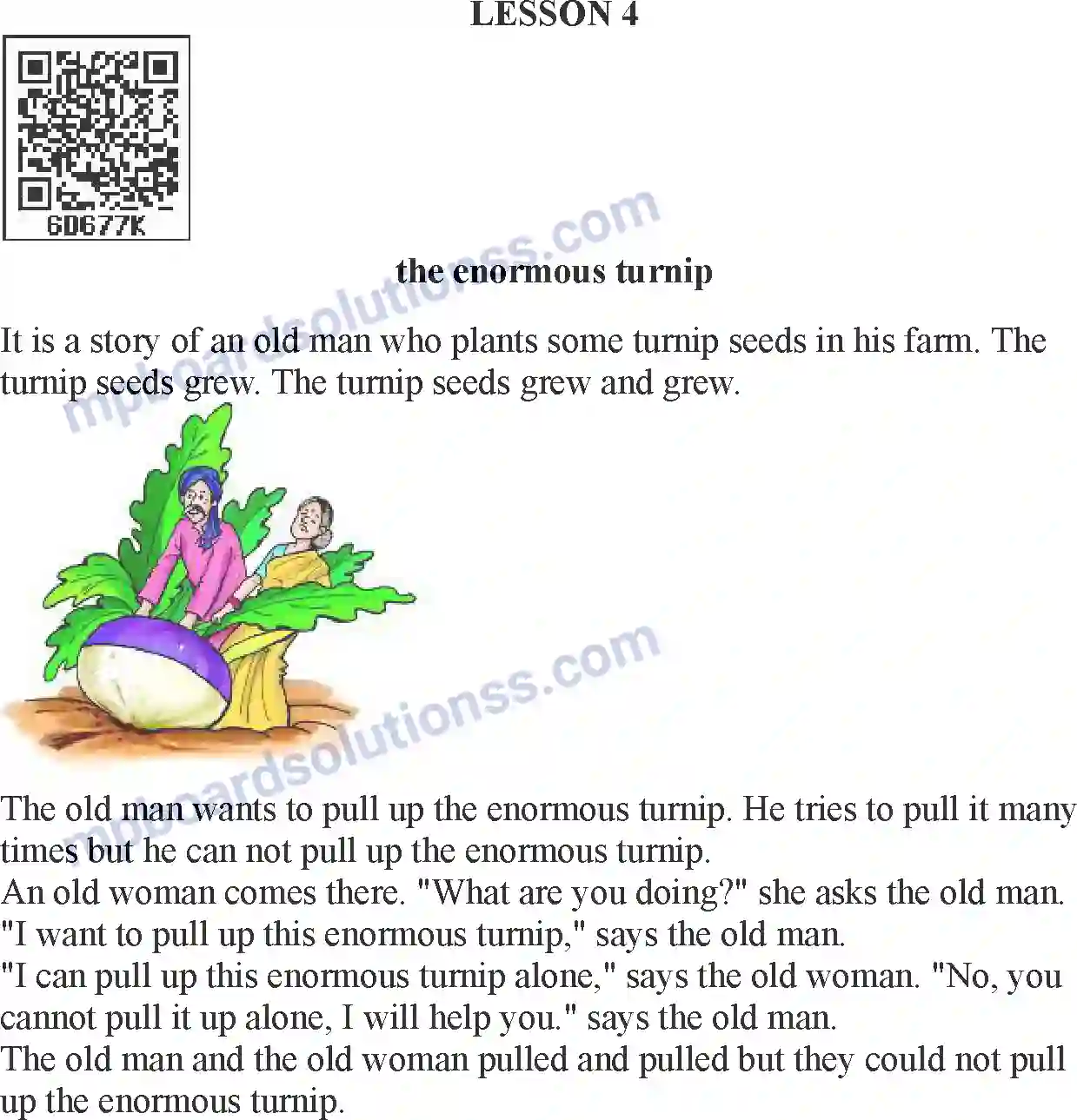 MP Board Book for Class 5 English The Enormous Turnip Image 1