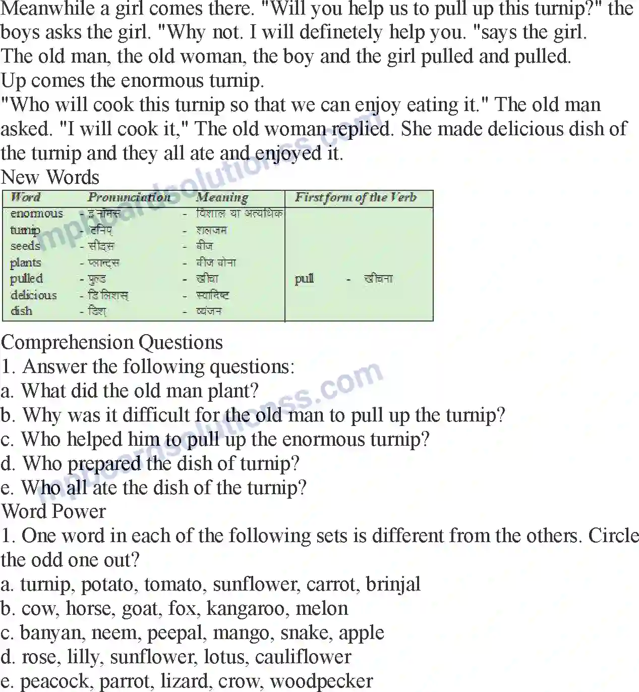 MP Board Book for Class 5 English The Enormous Turnip Image 3