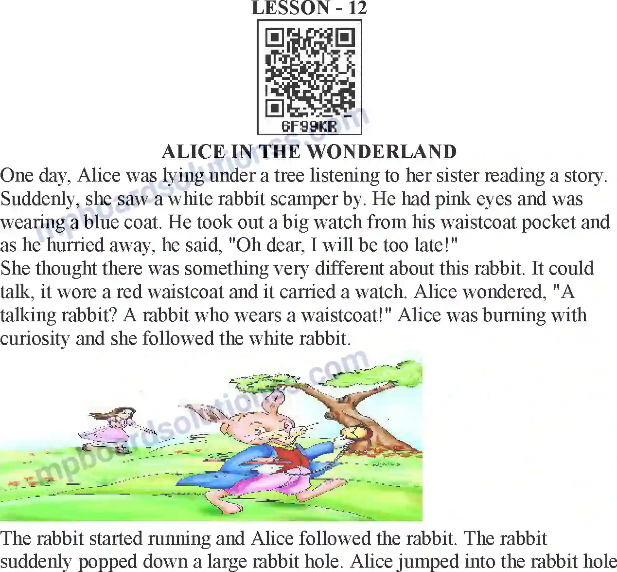 MP Board Book for Class 5 English Alice In The Wonderland Image 1