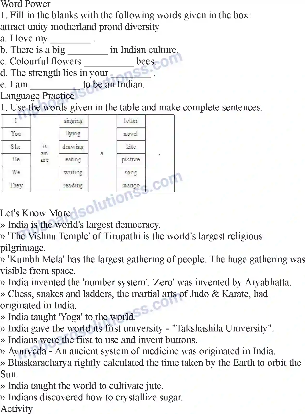 MP Board Book for Class 5 English I Love My India Image 2