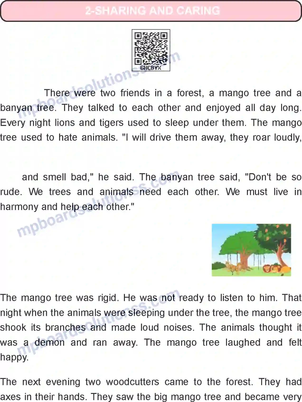 MP Board Book for Class 6 English Sharing And Caring Image 1