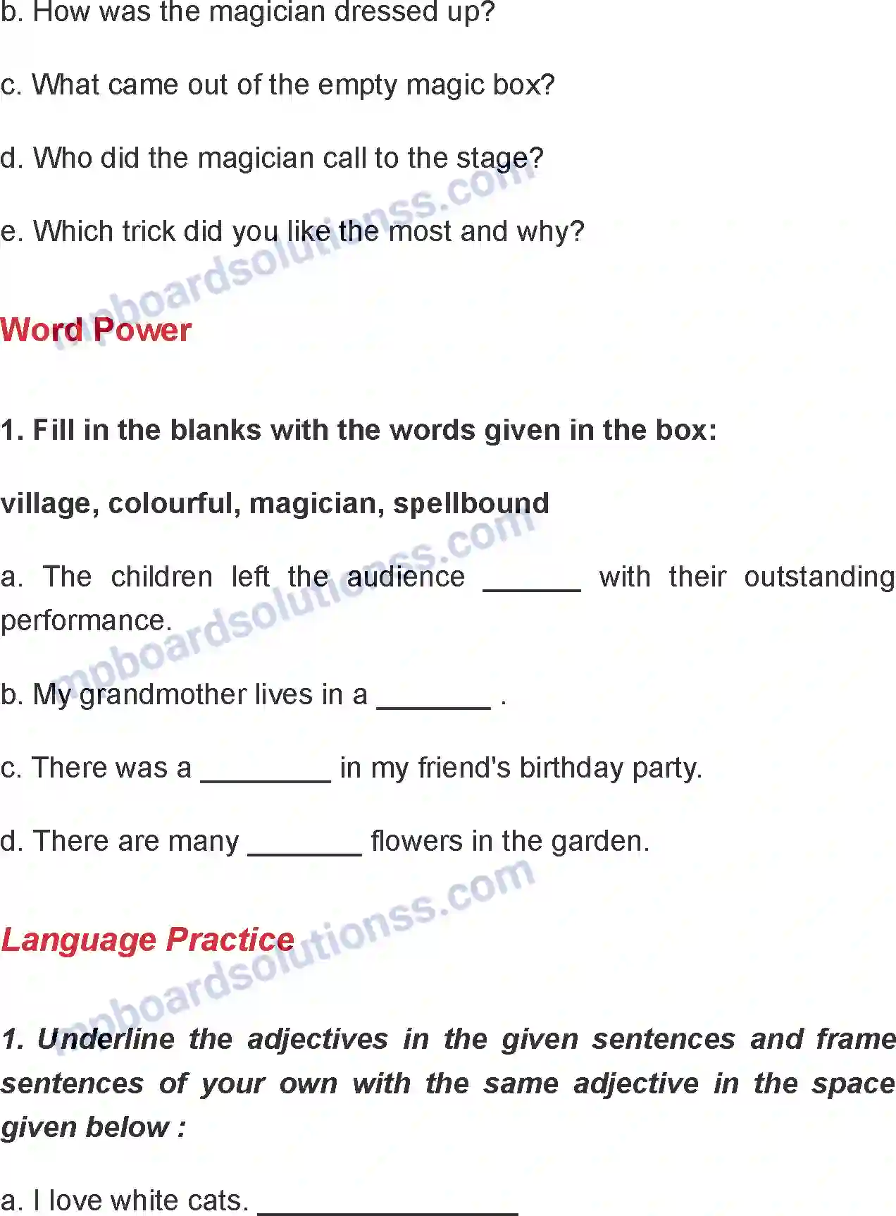 MP Board Book for Class 6 English The Magic Show Image 4