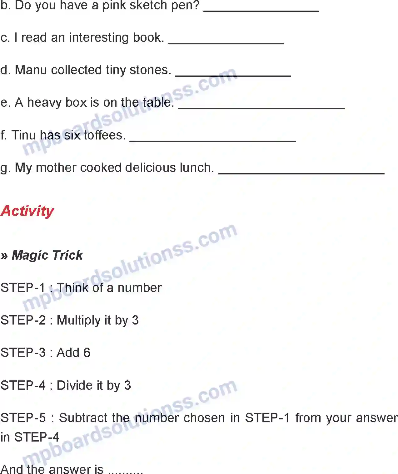 MP Board Book for Class 6 English The Magic Show Image 5