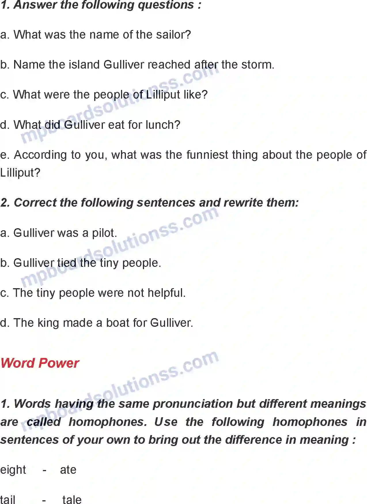 MP Board Book for Class 6 English Gulliver In Lilliput Image 3