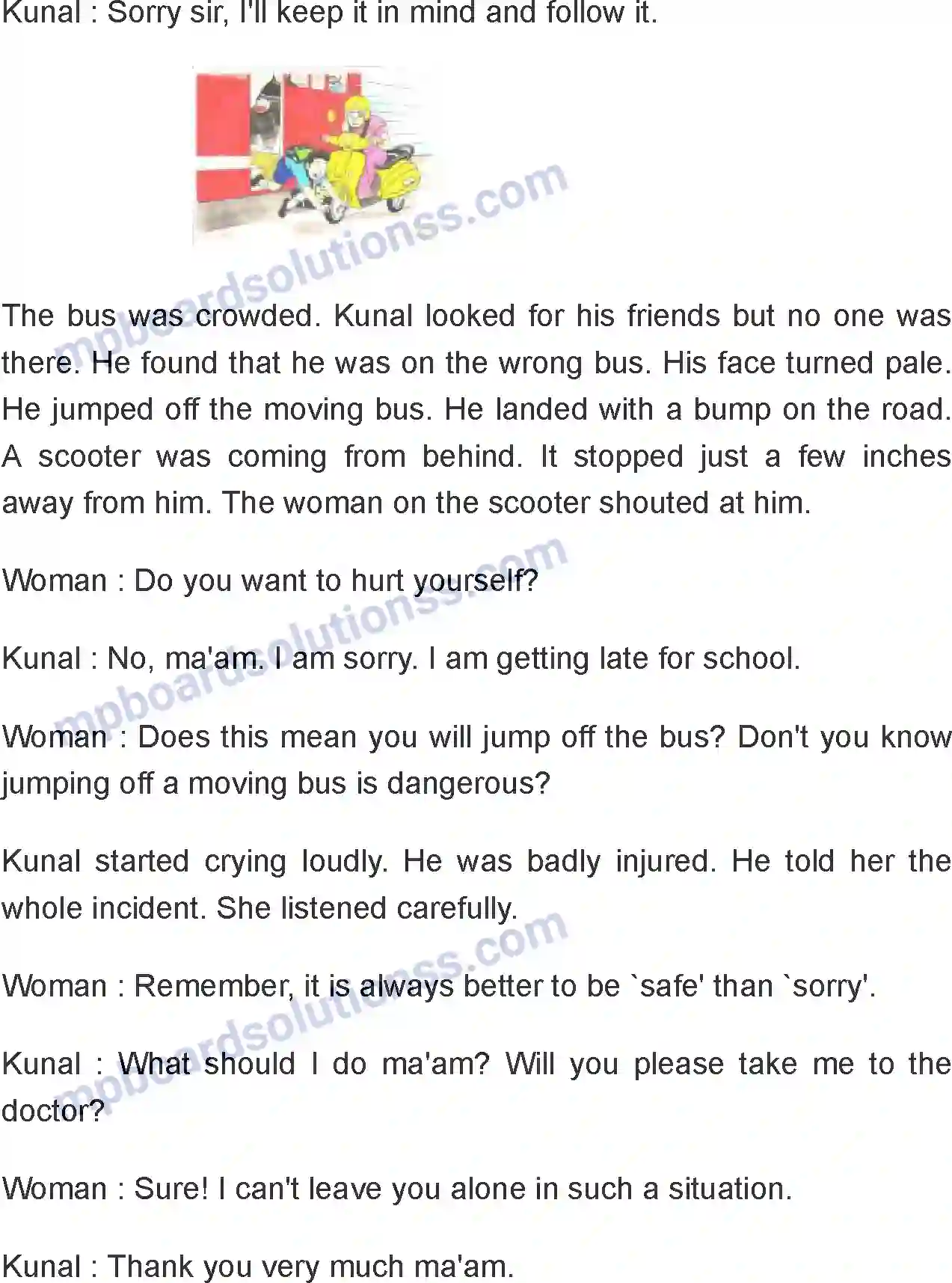 MP Board Book for Class 6 English Safety Saves Image 2