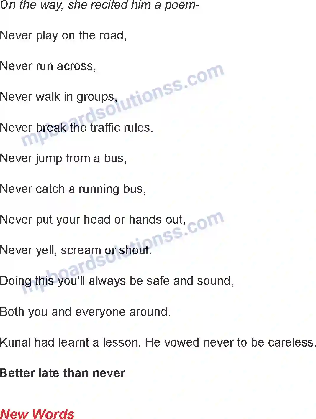 MP Board Book for Class 6 English Safety Saves Image 3