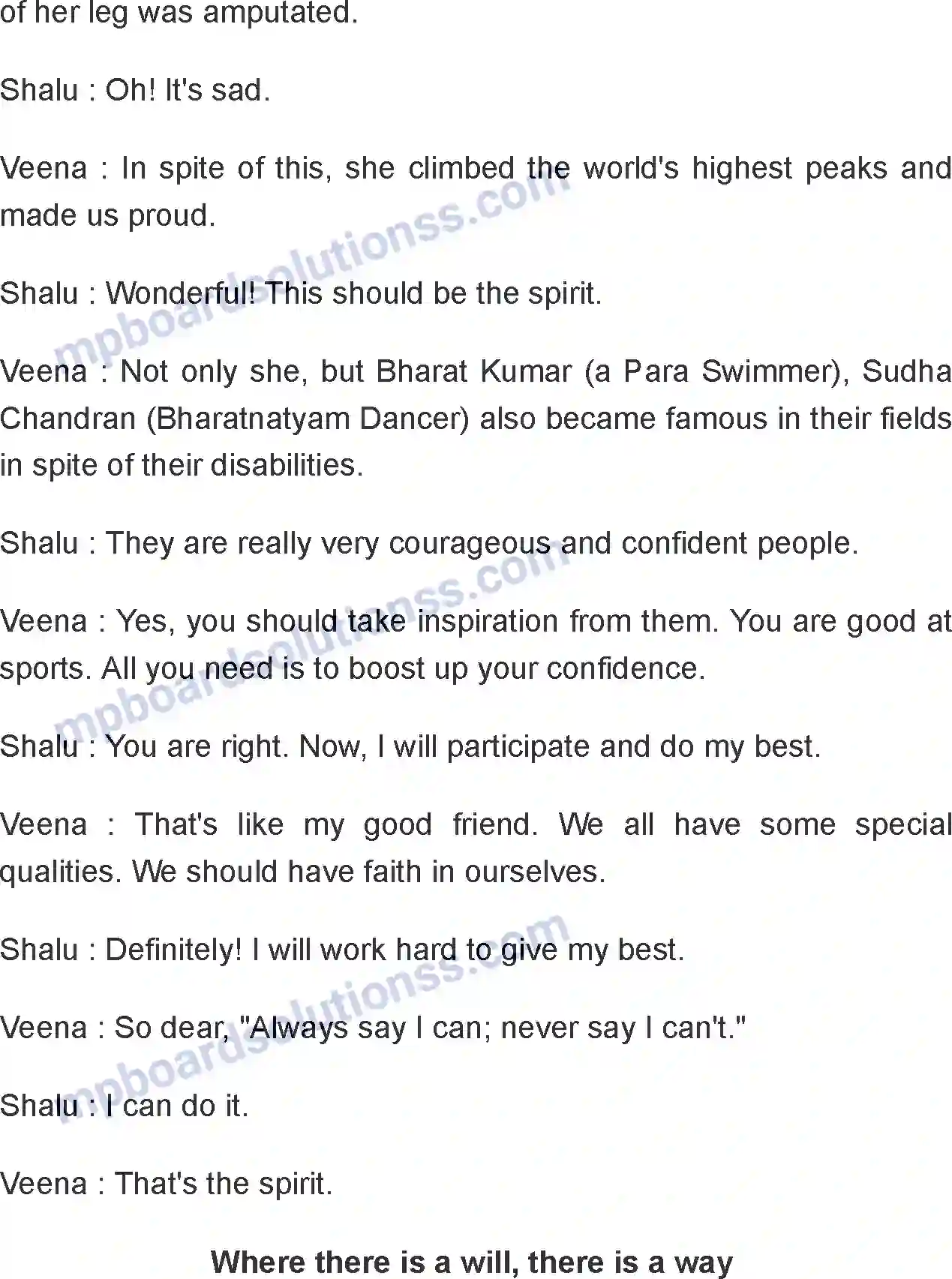 MP Board Book for Class 6 English Yes, We Can Image 2