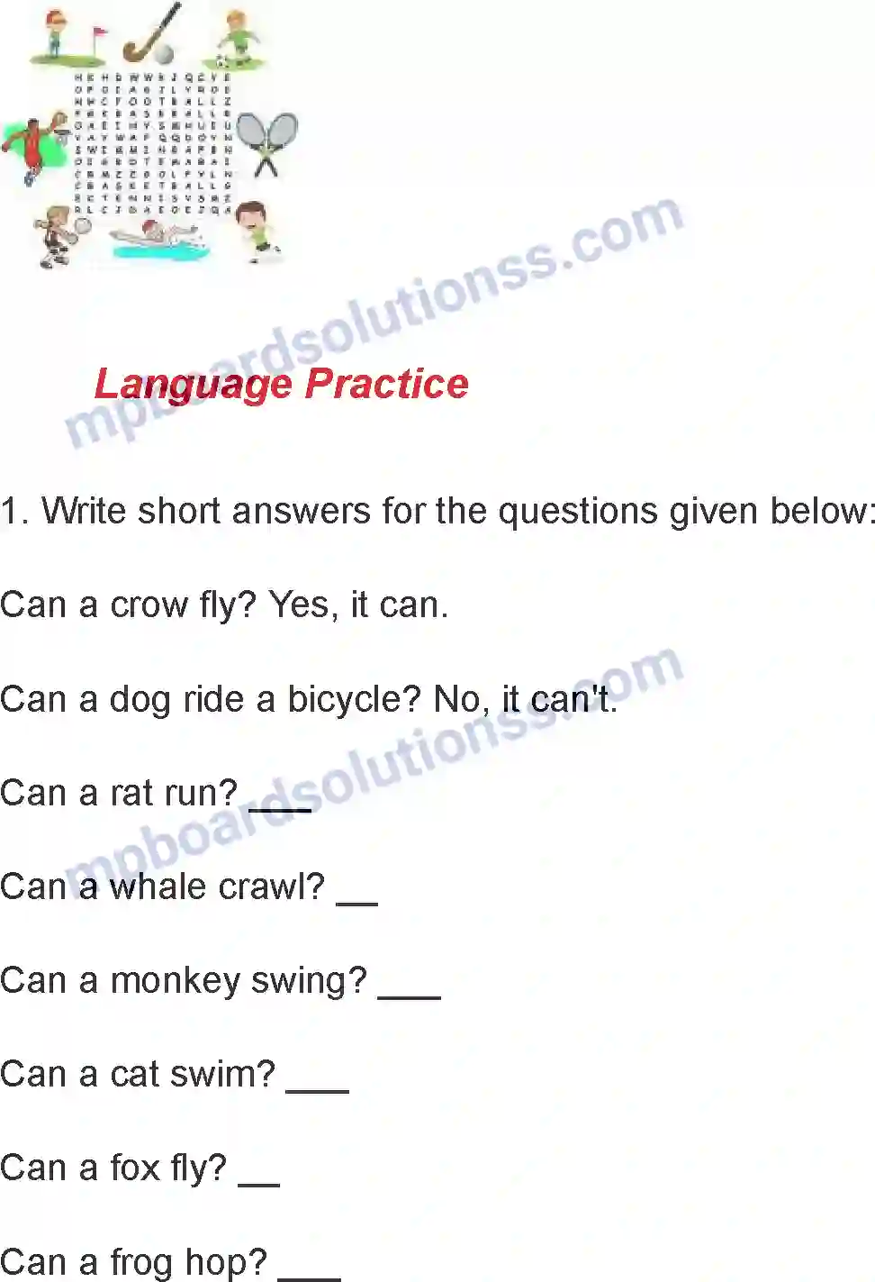 MP Board Book for Class 6 English Yes, We Can Image 5