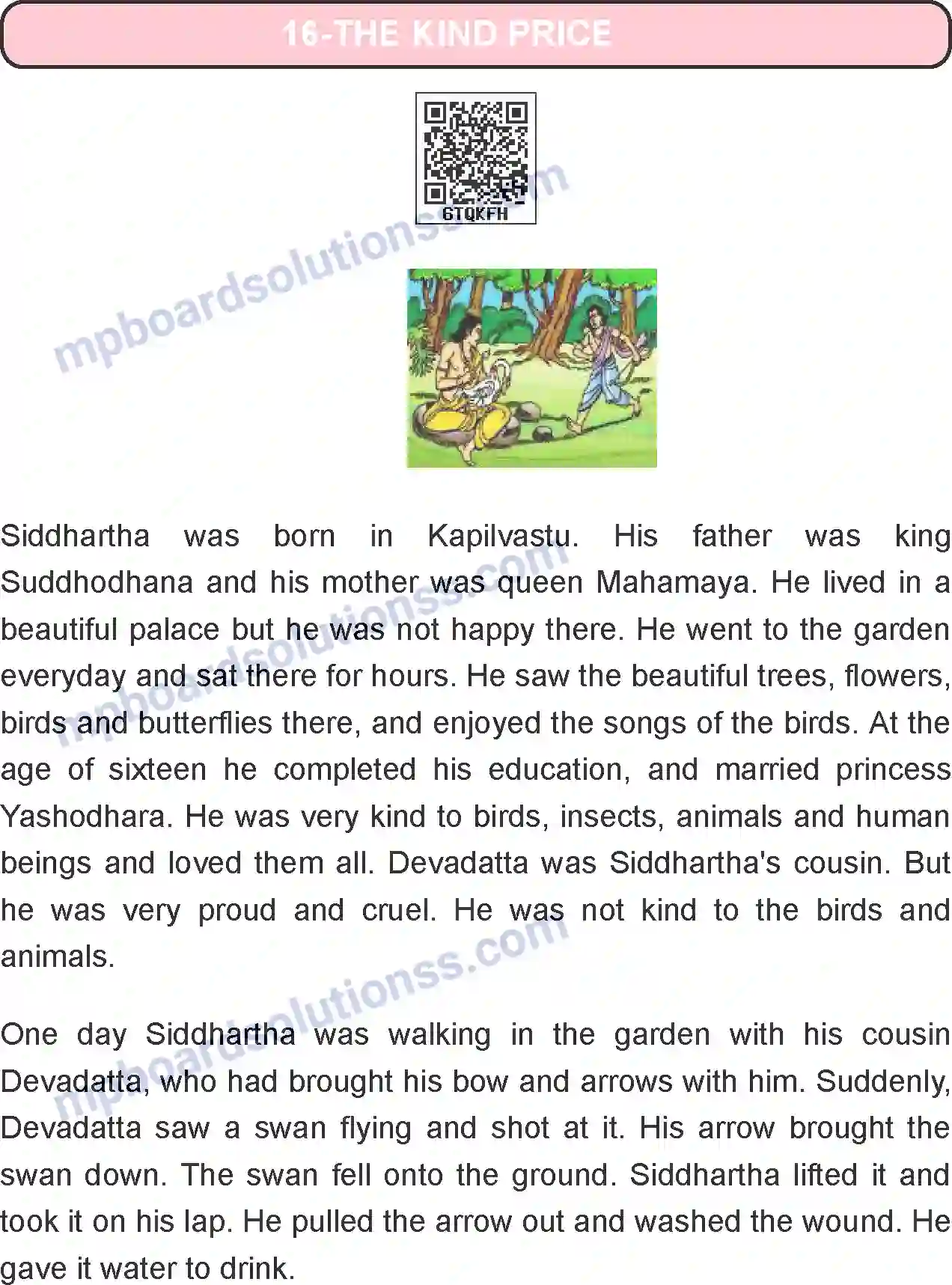 MP Board Book for Class 6 English The Kind Price Image 1