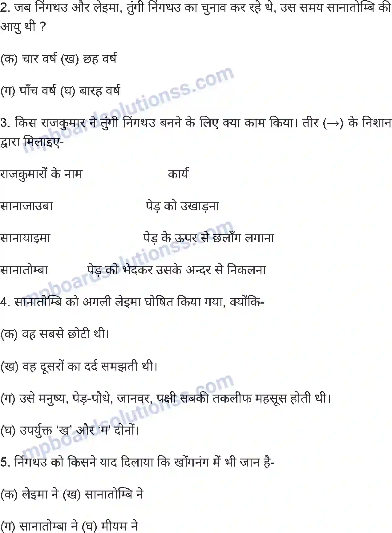MP Board Book for Class 6 Hindi कौन बनेगा निंगथउ (राजा) Image 8