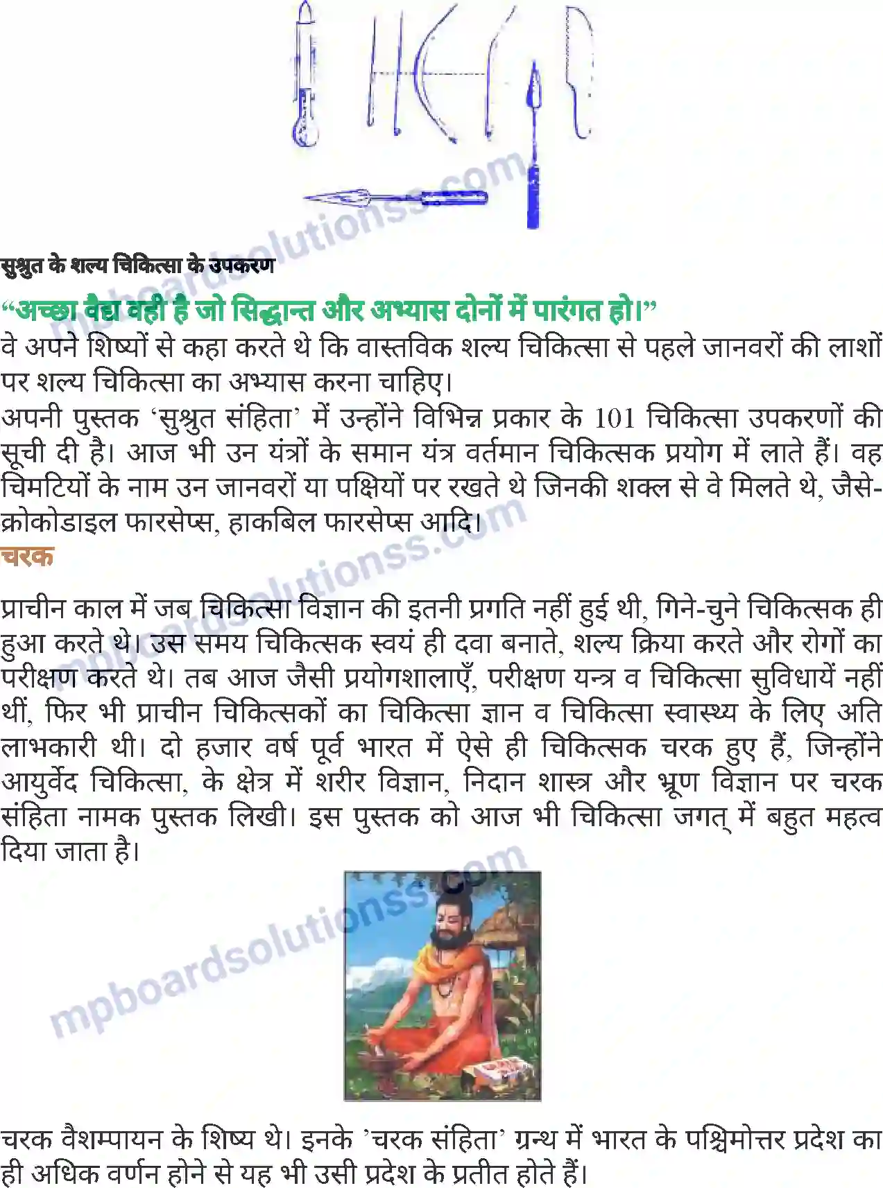 MP Board Book for Class 6 Hindi भारत के महान चिकित्सक सुश्रुत, चरक) Image 3