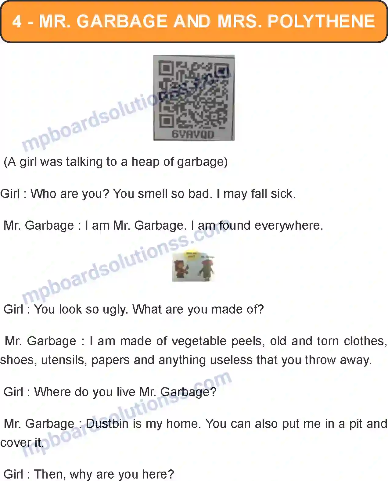 MP Board Book for Class 7 English Mr. Garbage And Mrs. Polythene Image 1