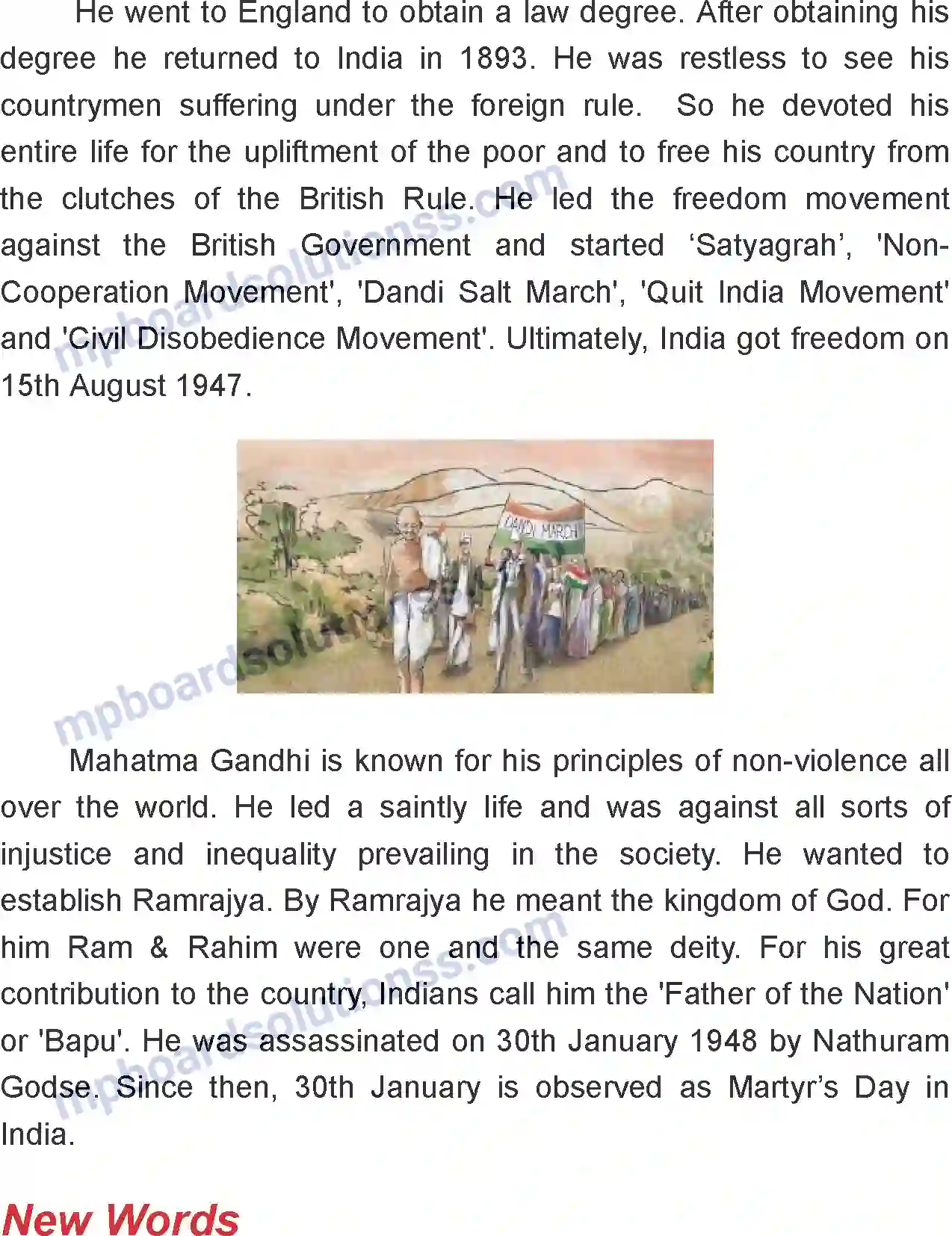 MP Board Book for Class 7 English Mahatma Gandhi Image 2
