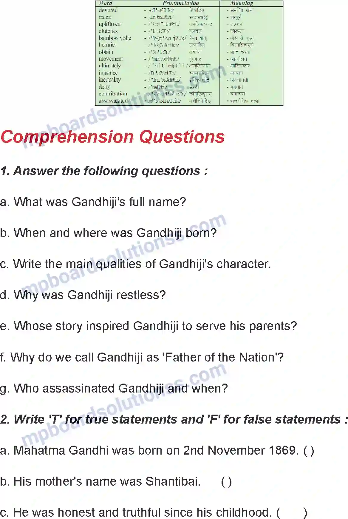 MP Board Book for Class 7 English Mahatma Gandhi Image 3