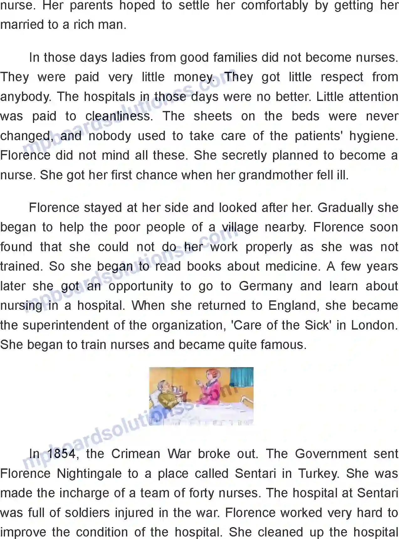 MP Board Book for Class 7 English Florence Nightingale Image 2