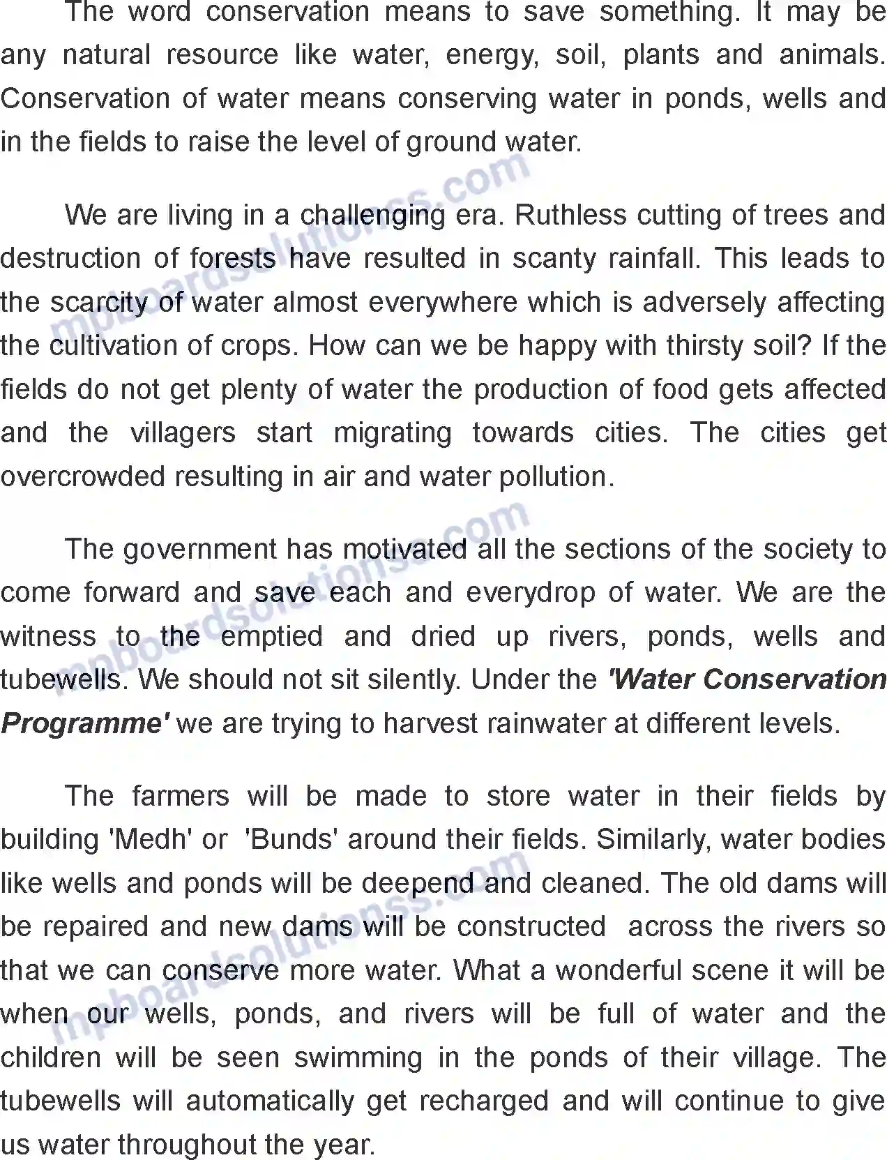 MP Board Book for Class 7 English Save Water; Save Life Image 2