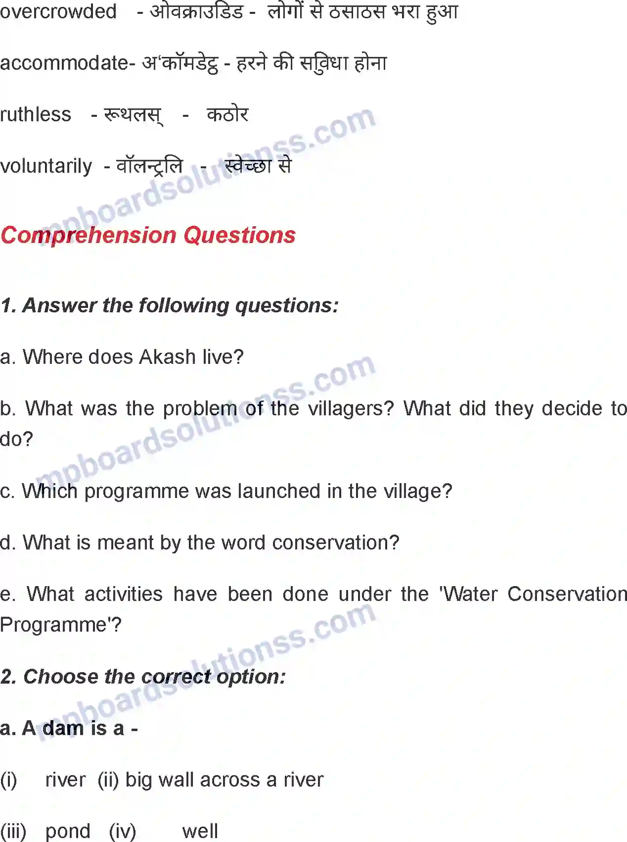 MP Board Book for Class 7 English Save Water; Save Life Image 4