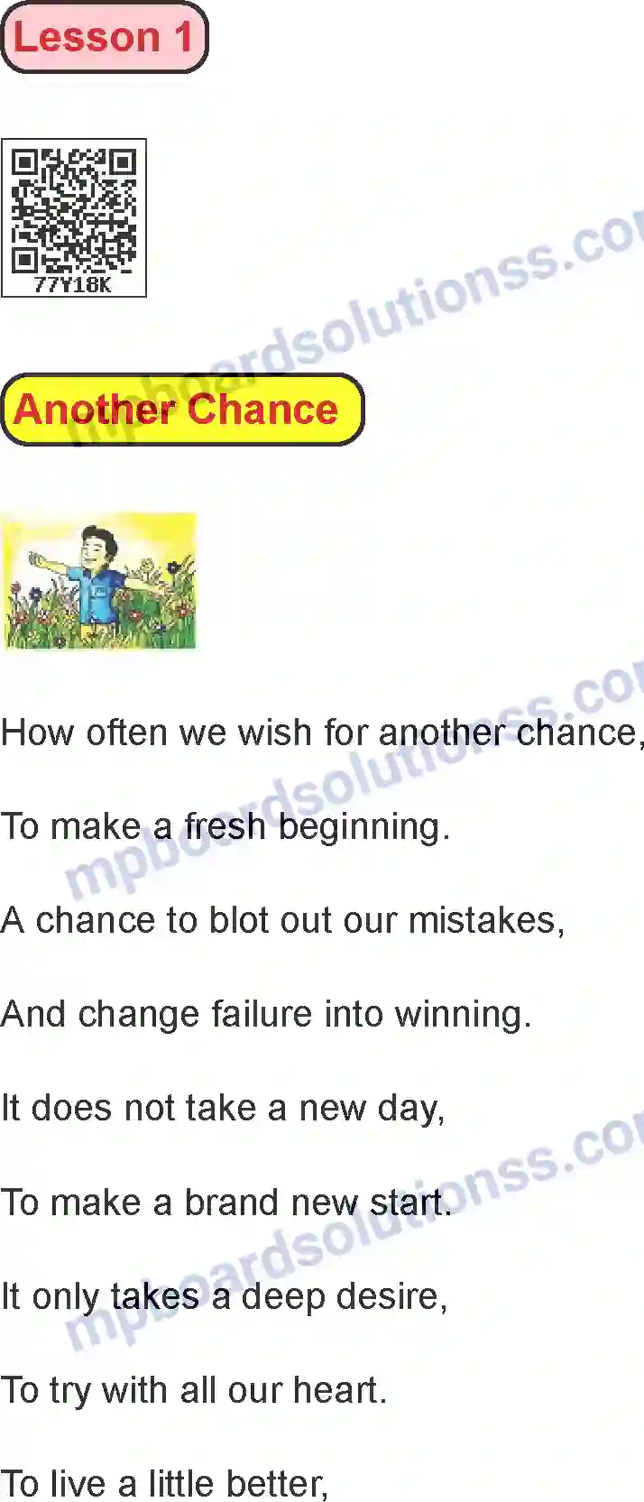 MP Board Book for Class 8 English Another Chance Image 1