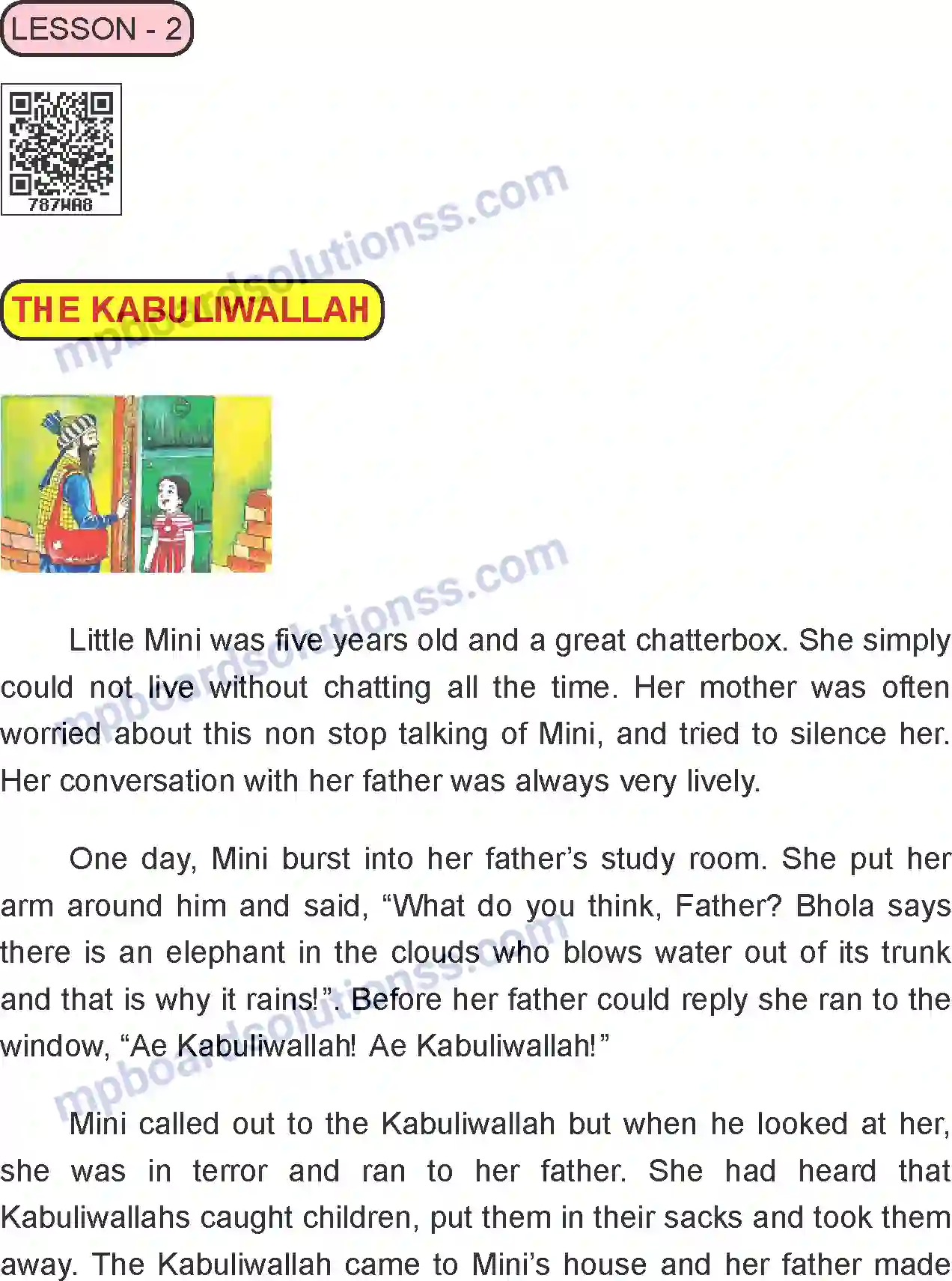 MP Board Book for Class 8 English The Kabuliwallah Image 1