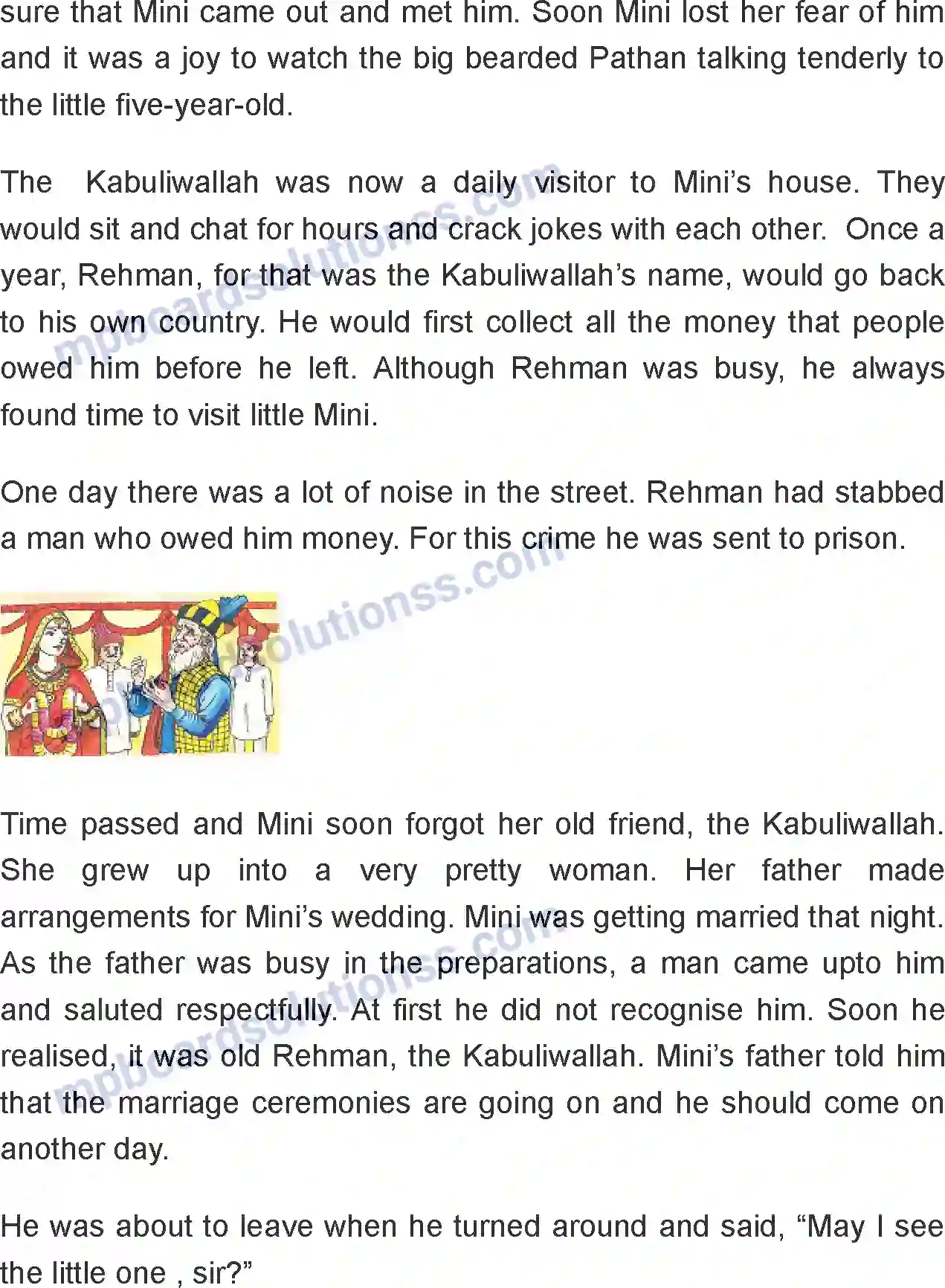 MP Board Book for Class 8 English The Kabuliwallah Image 2