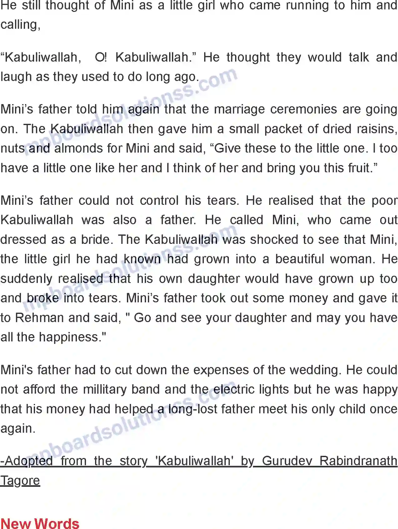 MP Board Book for Class 8 English The Kabuliwallah Image 3