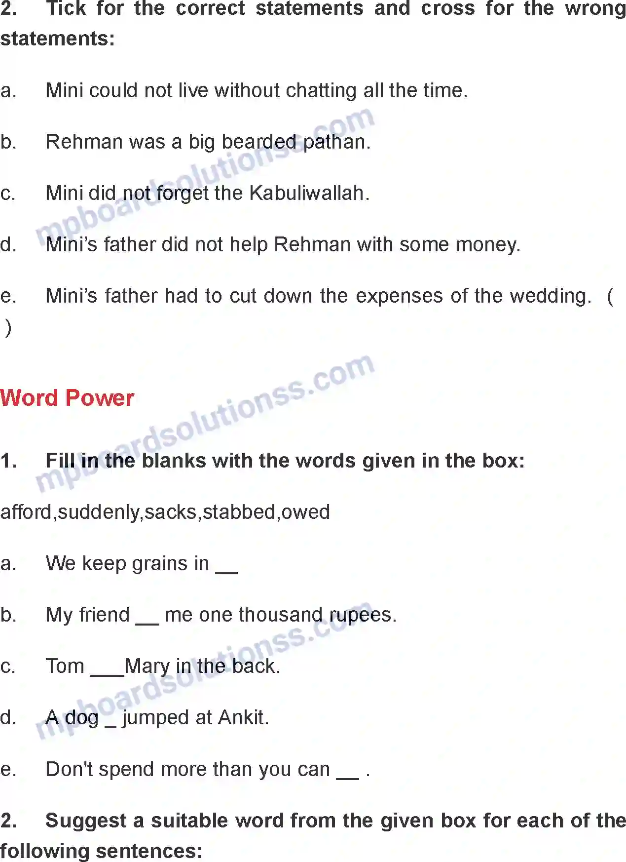 MP Board Book for Class 8 English The Kabuliwallah Image 5