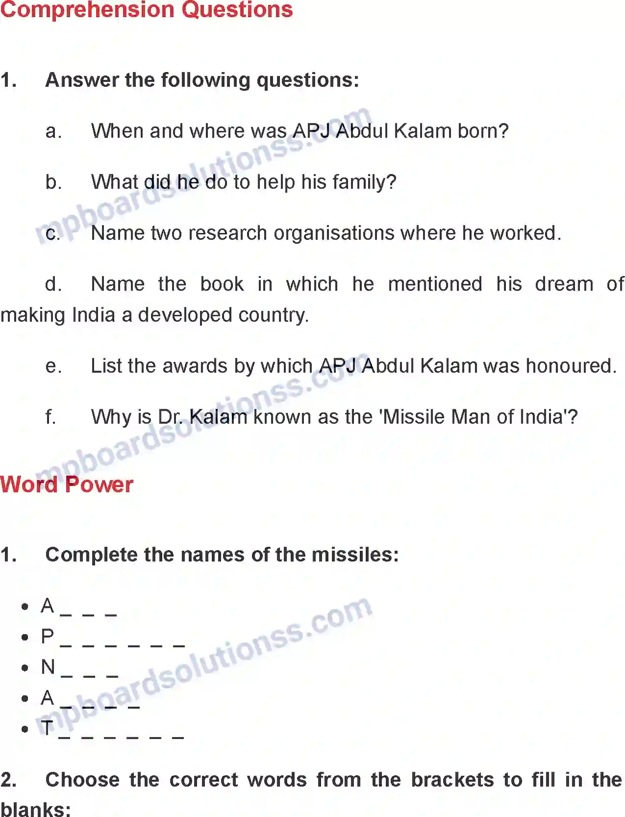 MP Board Book for Class 8 English The Missile Man Of India Image 4