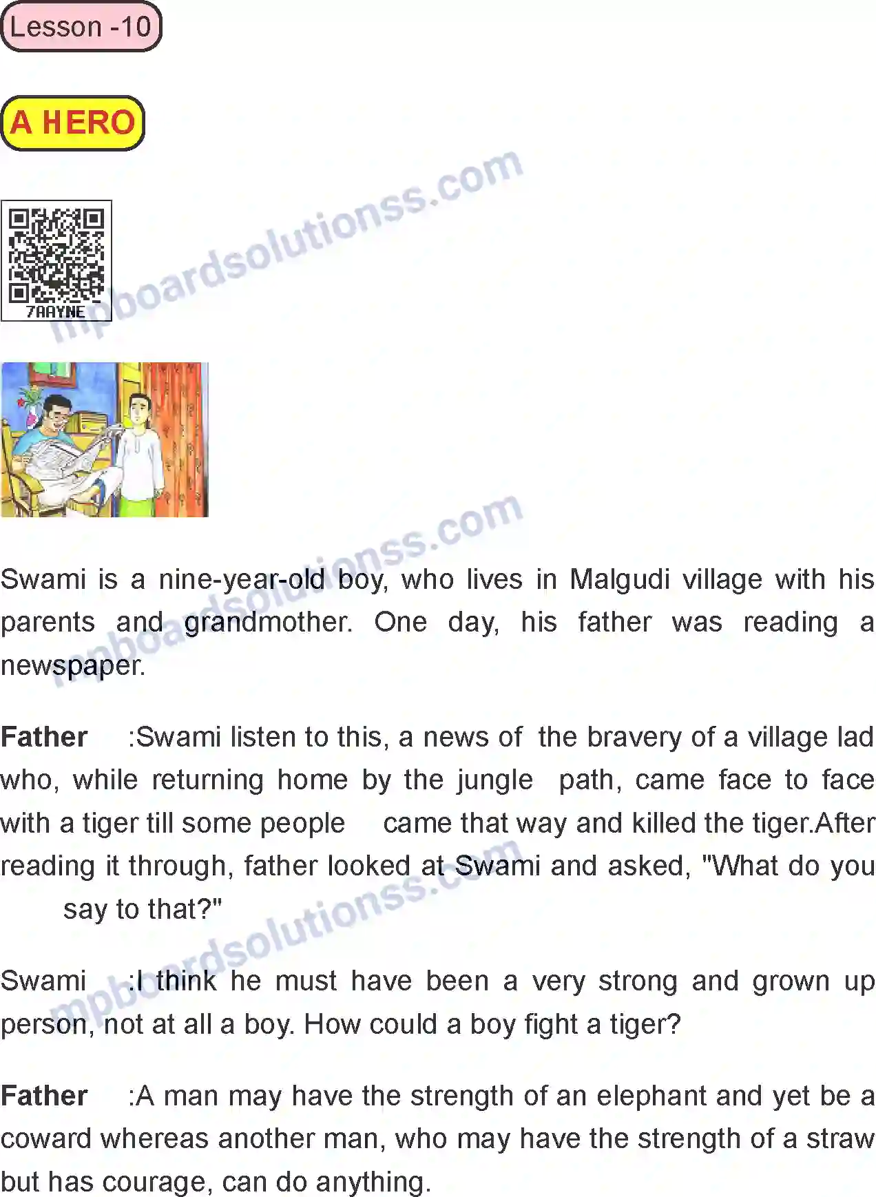 MP Board Book for Class 8 English A Hero Image 1