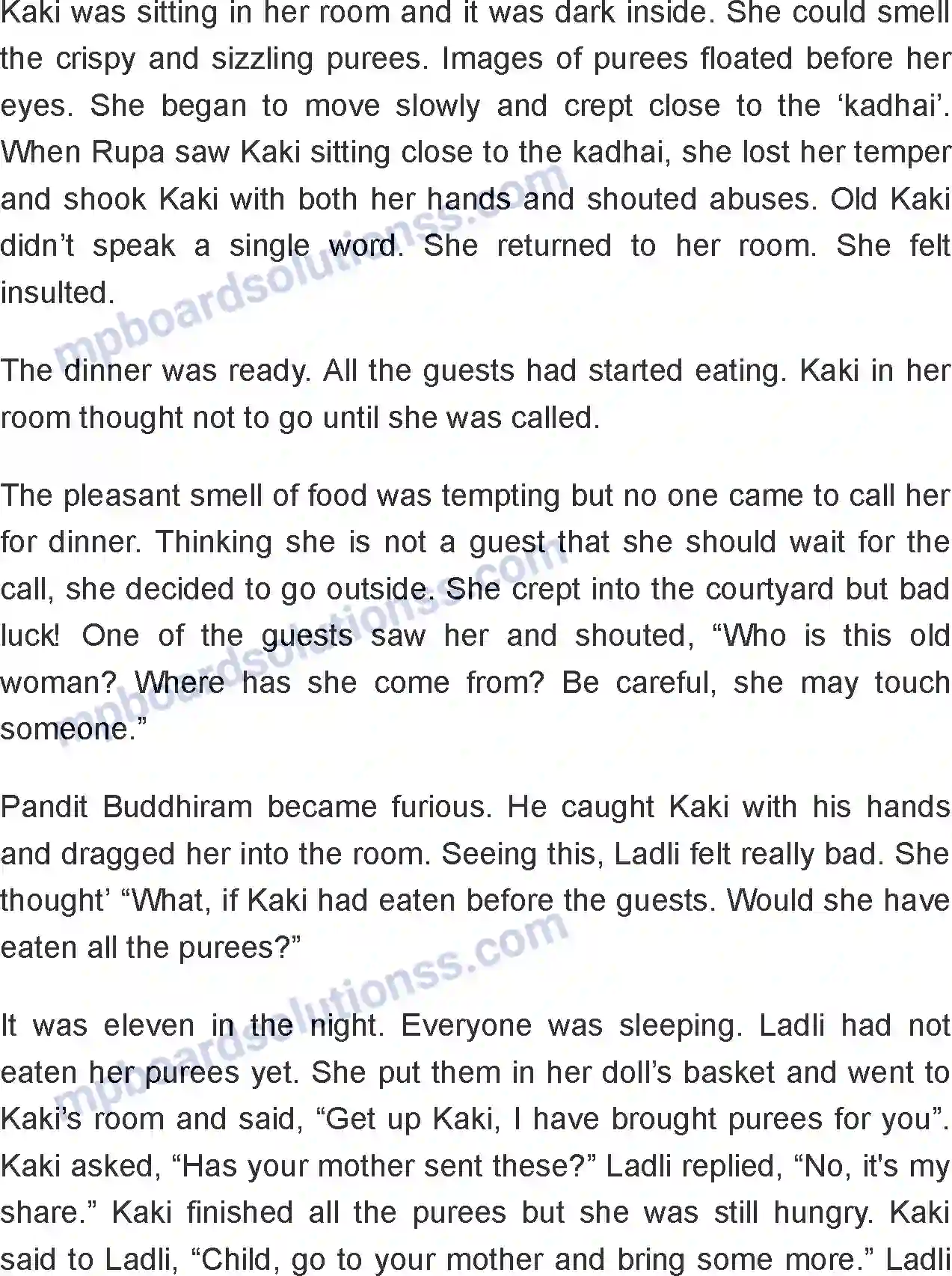 MP Board Book for Class 8 English The Old Kaki Image 2